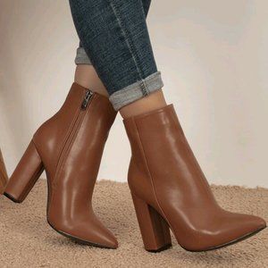Minimalist Side Zipper Chunky Boots